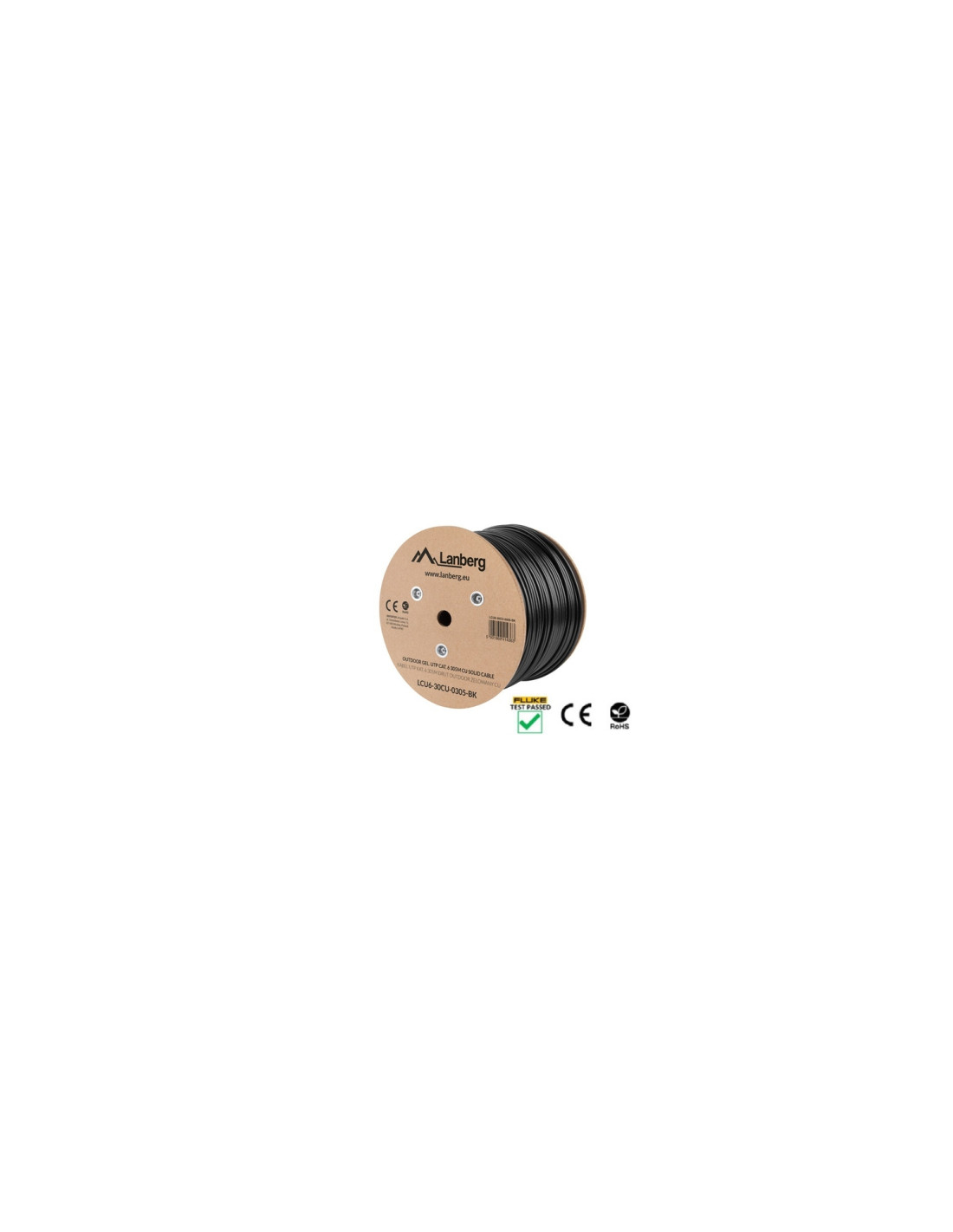 Lanberg LCU6-30CU-0305-BK cable de red Negro 305 m Cat6 U/UTP (UTP)