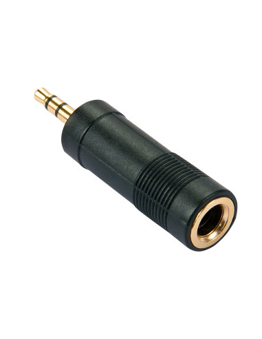 Lindy 35621 cambiador de género para cable 3.5mm 6,3mm Negro