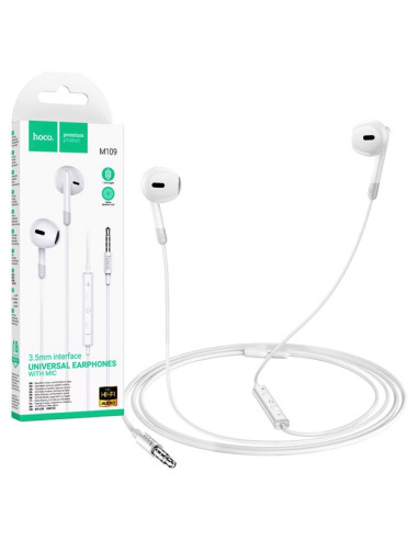 Hoco M109 Auricular con Micrófono y Clavija 3.5mm Blanco