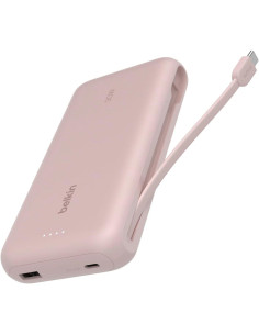 Powerbank Belkin 20.000 mAh Cable Integrado USB-C 30W Rosa (BPB024HQPK)