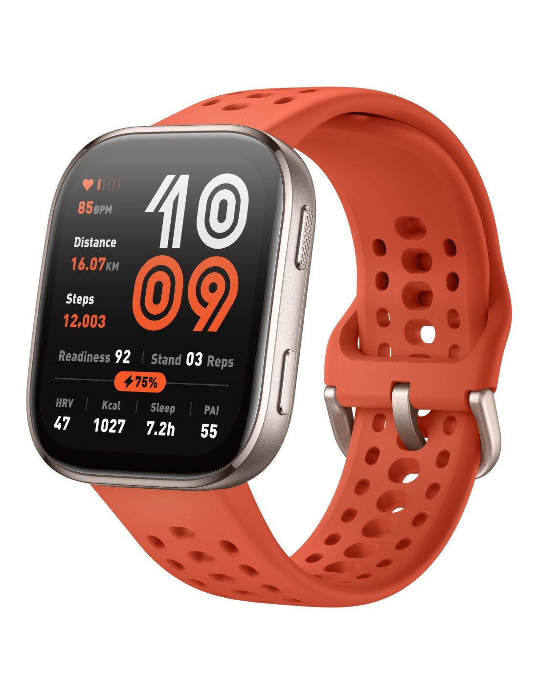 Amazfit Bip 6 Red 5 cm (1.97") AMOLED Digital 390 x 450 Pixeles Pantalla táctil Oro GPS (satélite)