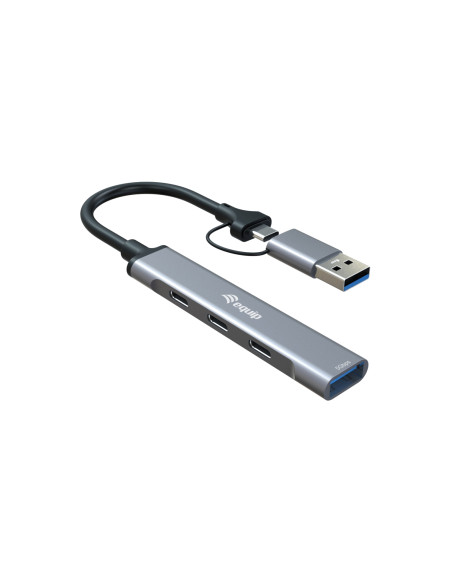 Equip 128969 hub de interfaz USB 3.2 Gen 1 (3.1 Gen 1) Type-C 5000 Mbit/s Gris