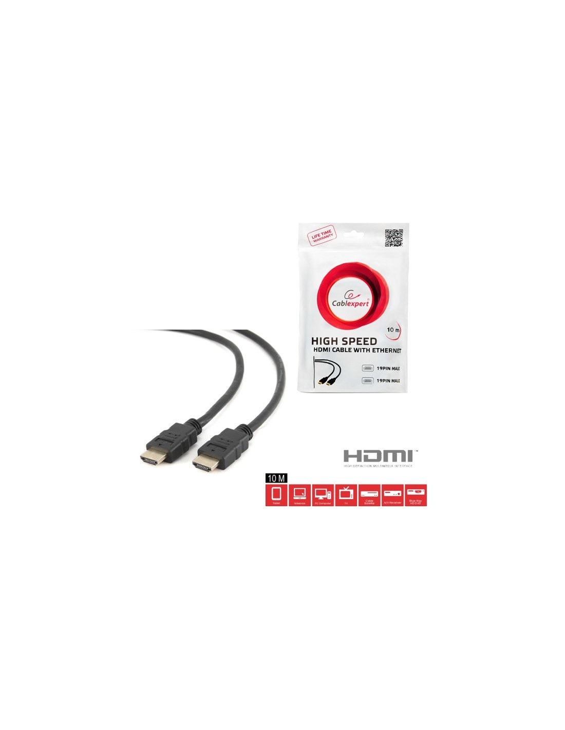 CABLEXPERT CABLE HDMI v1.4 MACHO-MACHO 10M BULK
