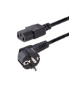 StarTech.com Cable de 1m (3 pies) de Alimentación para Ordenador, 18AWG, UE Schuko a C13, 250V 10A, Cable de Corriente, Cable de