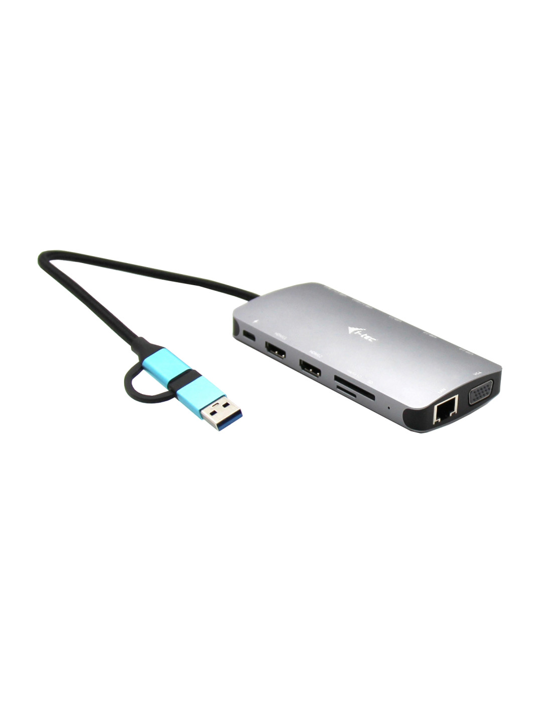 i-tec USB 3.0 USB-C/Thunderbolt 3x Display Metal Nano Dock with LAN + Power Delivery 100 W