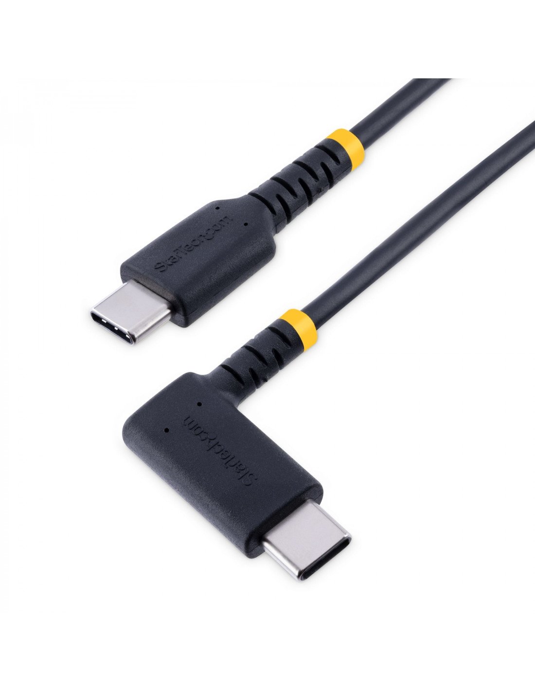 StarTech.com Cable 1m USB C Acodado - en Íngulo Recto - PD 60W - 3A - Cable USB-C de Carga Rápida - de Alta Resistencia - USB 2