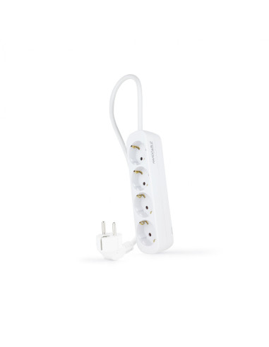 Nanocable Regleta de Enchufes con 4 Tomas, 1.4 m, Blanco