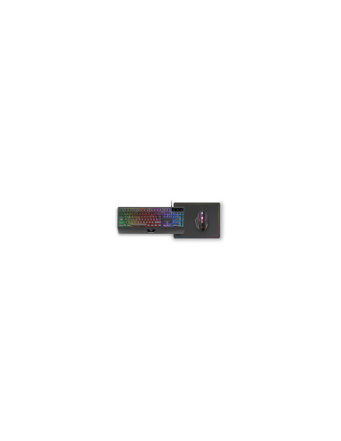 Mars Gaming MCP124, Combo Gaming 3en1, Teclado Ergonómico H-Mech LED