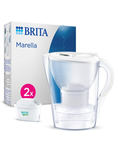 Brita Marella Jarra Filtrante 2.4L + 2 Filtros Maxtra Pro Blanca