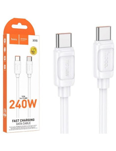 Cable USB-C a USB-C 240W 1 metro Reforzado Hoco X115 Blanco